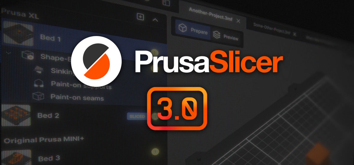 Prusa Research announcement graphic for the PrusaSlicer 3.0 preview