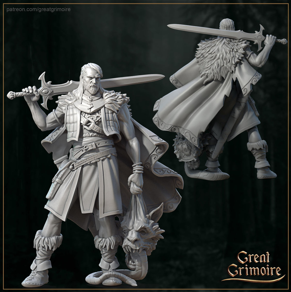 
Wylder, the Monster Hunter Dungeons and Dragons 28mm/32mm/38mm Mini RPG Tabletop Miniature DnD Painting Pathfinder 5e DnD - GG