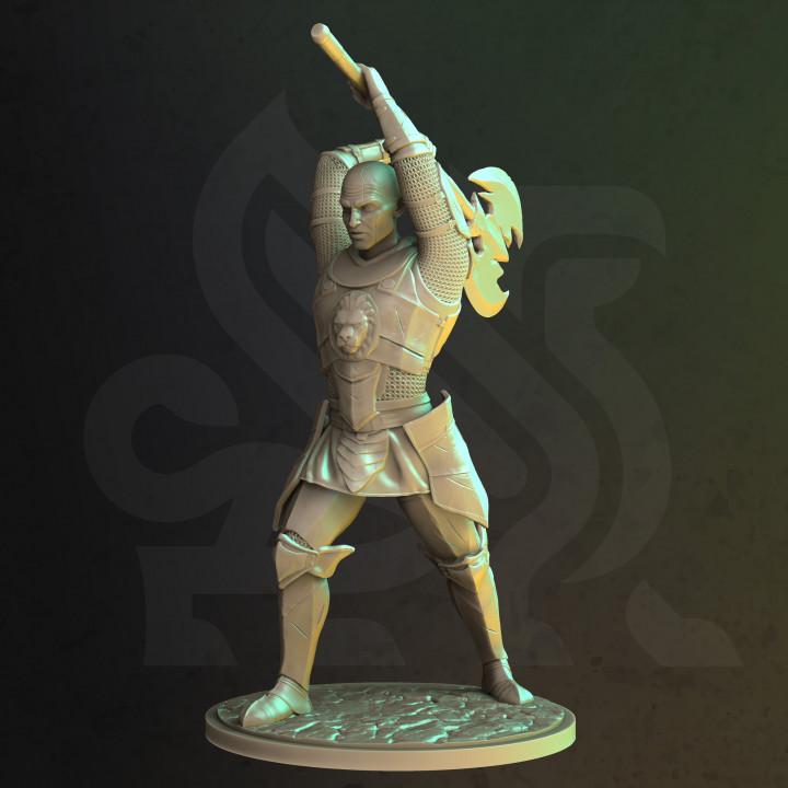 
10pc Knights of the Golden Griffins DnD Dungeons and Dragons 28mm/32mm TTRPG Wargame Miniature Pack DnD 5e Pathfinder Warrior and Knights