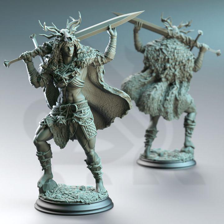 
Goliath Fey Barbarian Dungeons and Dragons 28mm/32mm/38mm Mini RPG Tabletop Miniature DnD Painting Pathfinder 5e DnD  Aram'ra - DmS