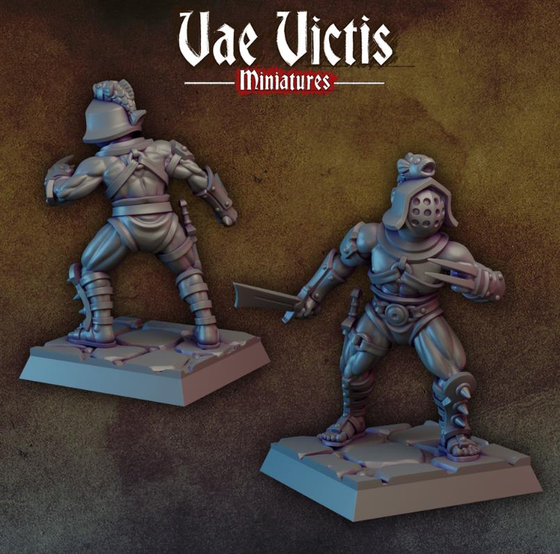 
Gladiator Miniature DnD Dungeons and Dragons 28mm/32mm TTRPG Fantasy Wargame Miniature NPC Gladiator 5e Pit Fighter