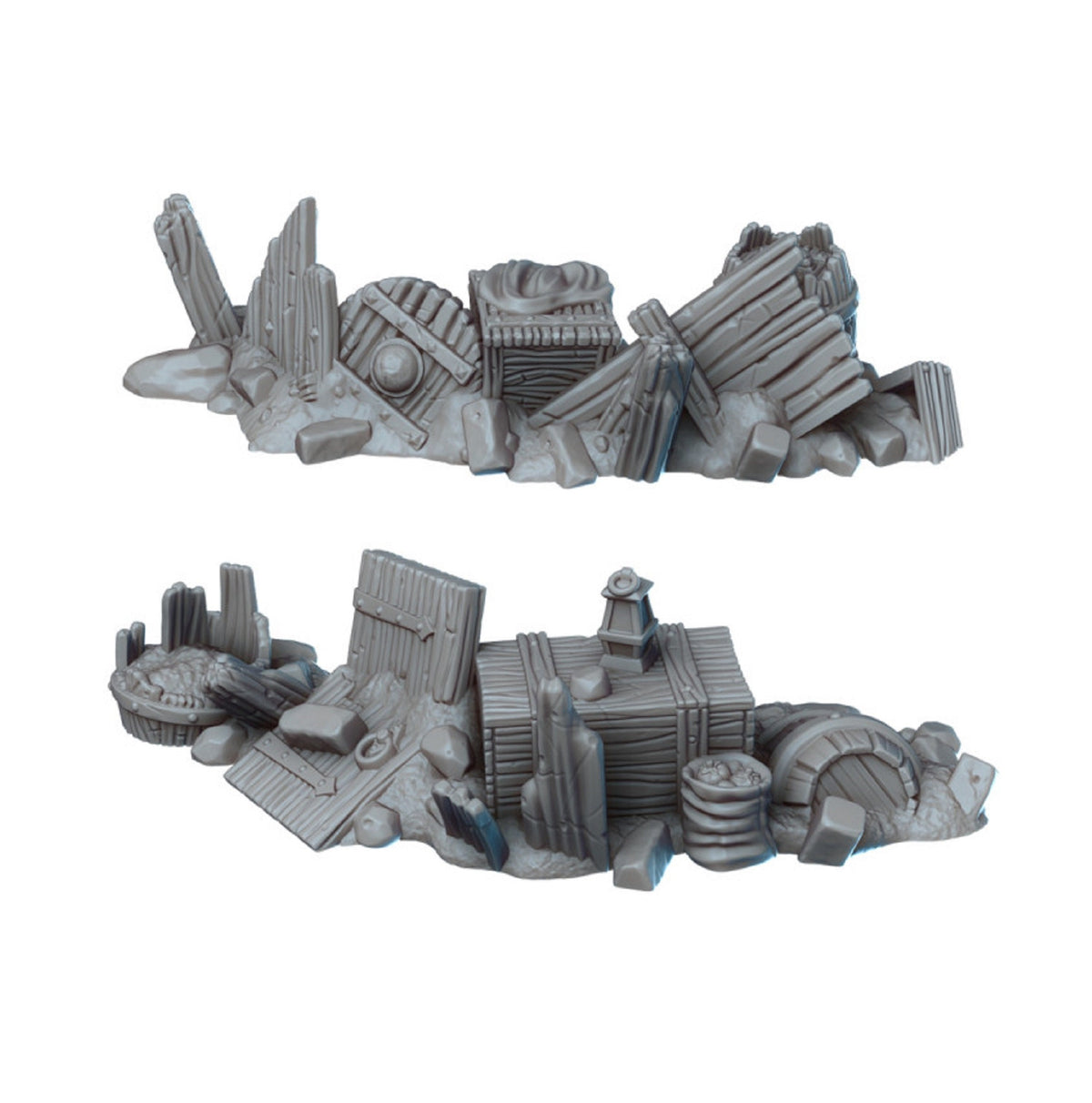 
5pc Scatter Terrain DnD Dungeons and Dragons 28mm/32mm Barrel and Box Miniatures TTRPG Wargame Terrain Miniature Scatter Dump yard