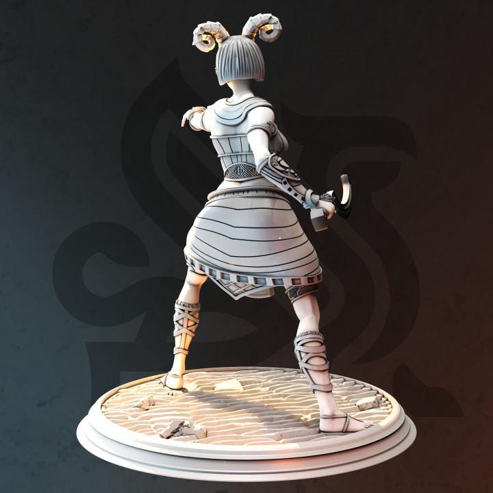 
Exotic Tiefling Warlock Miniature DnD Dungeons and Dragons 28mm/32mm/38mm Fantasy Female Demonspawn 5e Tiefling Miniature TTRPG Pathfinder
