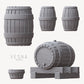 
Barrels DnD Dungeons and Dragons 28mm/32mm Beer Barrel Miniature Scatter Terrain Sacks and baskets Fantasy RPG Miniature Terrain