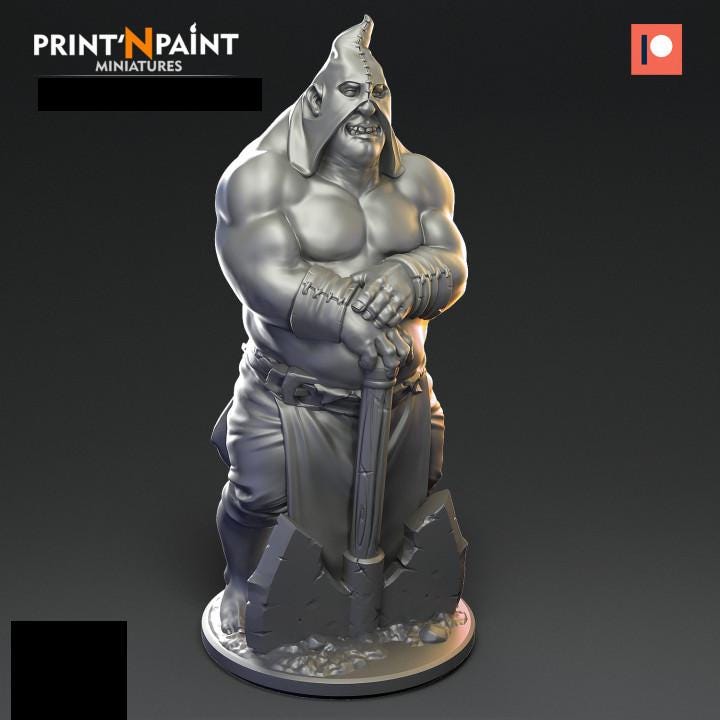 
Executioner Human Miniature – Dungeons and Dragons DnD 5e Pathfinder RPG Tabletop Fantasy Figure –PnP
