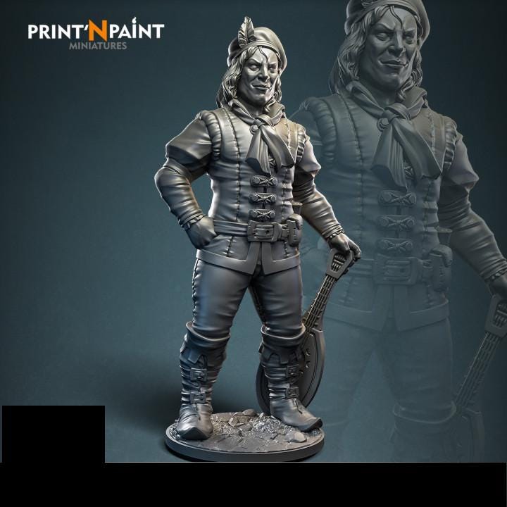 
Joriel Songweaver Bard Miniature – Dungeons and Dragons DnD 5e Pathfinder RPG Tabletop Fantasy Figure –PnP