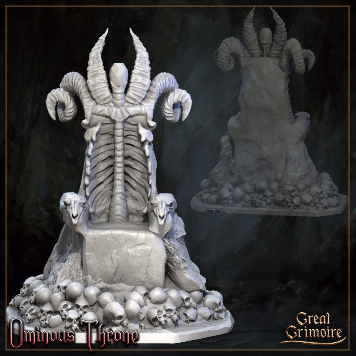 
Monster Miniature King of the Eyeless DnD Dungeons and Dragons 28mm/32mm Satyr NPC Skeleton Skull Scatter Terrain Miniature props Throne