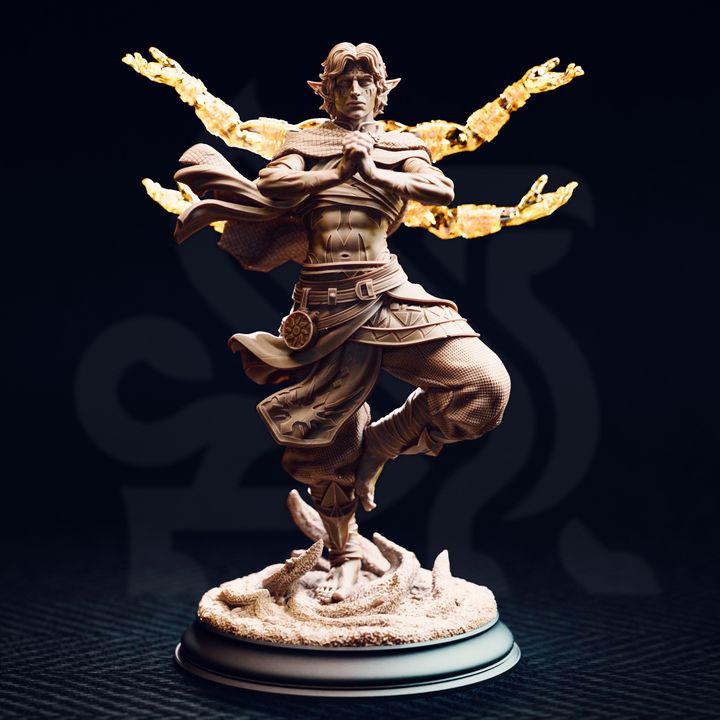 
Monk of the Astral Sun GREY resin only  Dungeons and Dragons 28mm/32mm/38mm Mini RPG Tabletop Miniature DnD Pathfinder 5e DnD Caryian - DmS
