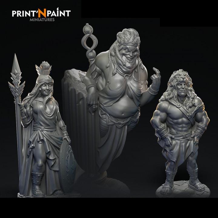 
Pantheon 3 Mini Bundle Miniature – Dungeons and Dragons RPG Tabletop Fantasy Creature Figure for DnD 5e Encounters –PnP