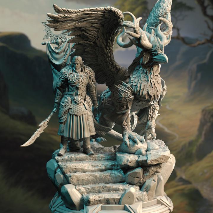 
Hippogriff Rider Miniature Set DnD Dungeons and Dragons TTRPG Wargame Figurine Tabletop RPG DnD Large Beast Creature Paladin Fighter 5e