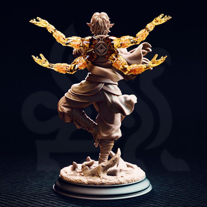
Monk of the Astral Sun GREY resin only  Dungeons and Dragons 28mm/32mm/38mm Mini RPG Tabletop Miniature DnD Pathfinder 5e DnD Caryian - DmS