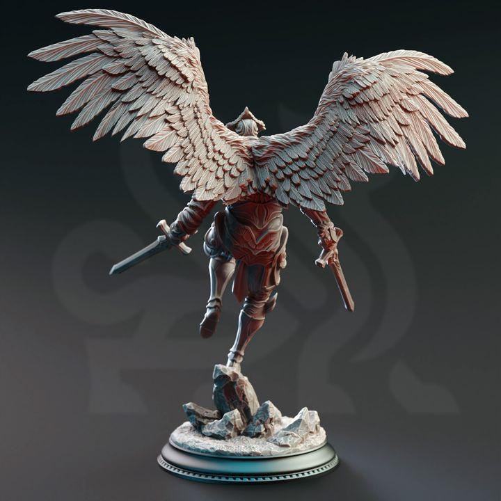 
3pc Angelic Warriors Dungeons and Dragons Winged Celestial Angels Mini RPG Tabletop Miniature DnD Painting Pathfinder 5e DnD Syelden- DmS