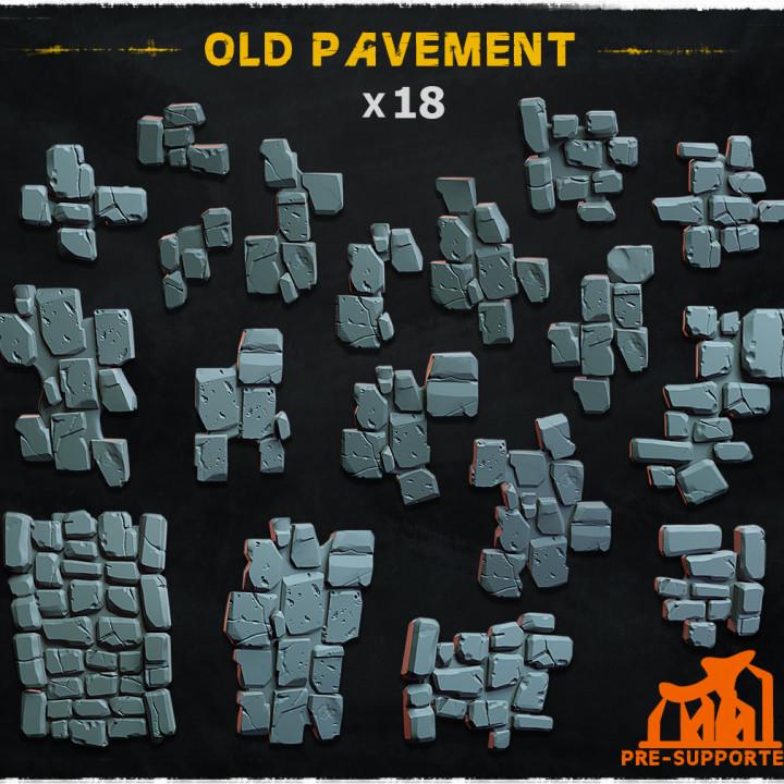 
18PC Old Pavement (Basing Bits 1.0) 28mm/32mm Scale Ruins Scatter City Ruins Miniatures  DnD 40K Cobblestone Scenery Elements Street Basing
