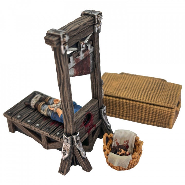 
Guillotine DnD Set: 3D Printed Resin, RPG Terrain, D&D Adventure Prop, Dungeon Decor, Campaign Scene, Execution Mini, Role-Play Accessory