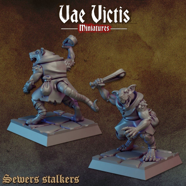 
Ratfolk Miniature DnD Dungeons and Dragons 28mm/32mm Rat Miniature NPC Fighter DnD Warrior DnD Monster Pathfinder TTRPG Fantasy Wargame NPC
