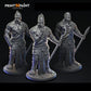 
3pc Evil Monks – Fantasy Cultist Miniature Set – 28mm 32mm 35mm Scale – Tabletop RPG Figures for DnD & Pathfinder – Gray PLA –PnP