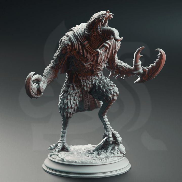 
3pc Eldritch Ravenous Crow Miniatures DnD Dungeons and Dragons 28mm/32mm Bird Figurine DnD Monsters Pathfinder TTRPG Fantasy Monsters Ravens