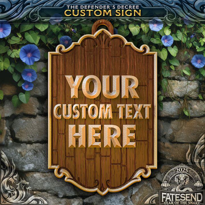 
Custom Fantasy Wall Sign – Defender’s Decree Personalized Plaque for Dungeons and Dragons Decor RPG Tabletop Gift, FatesEnd