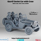 
GAZ 67 Soviet Car with Crew – 15mm 20mm 28mm 32mm 1 35 Scale – WW2 Russian Command Vehicle for Wargames – Eskice Miniature