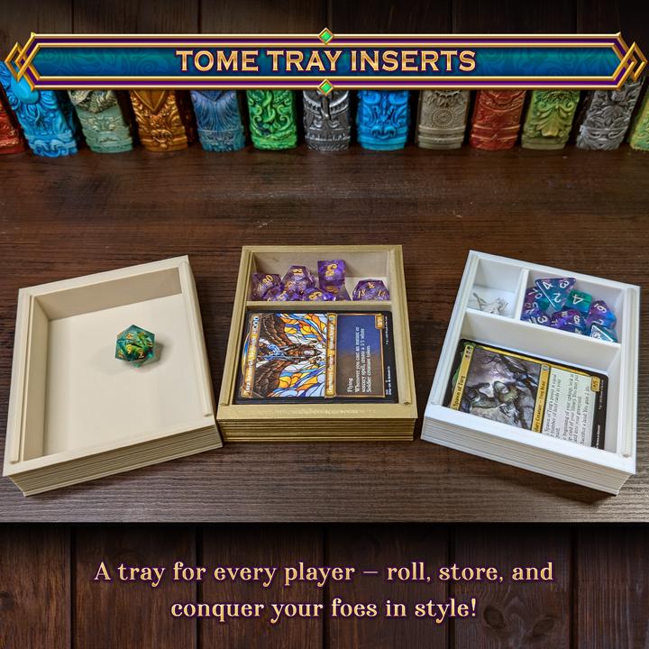 
Druid Tome Dice Vault – Slide-Out Tray for Dice, Cards, Minis – DnD Spellbook Prop – Nature-Themed RPG Storage Accessory, FatesEnd