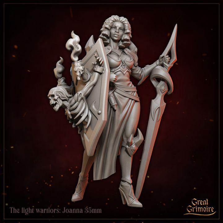 
Female Fighter with a Skeleton shield for Dungeons and Dragons 28mm/32mm/35mm TTRPG Joanna - GG