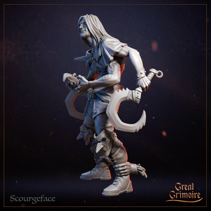 
Scourgeface Miniature, DnD, Undead Warrior, Pathfinder, Tabletop RPG, Dark Fantasy, Four-Armed Ghoul, TTRPG, GreatGrimoire, Gothic Horror