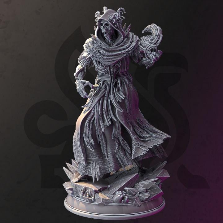 
Frozen Lich Miniature DnD Dungeons and Dragons 28mm/32mm Undead Necromancer TTRPG Fantasy Figurine Lich 5e DnD Tabletop Pathfinder