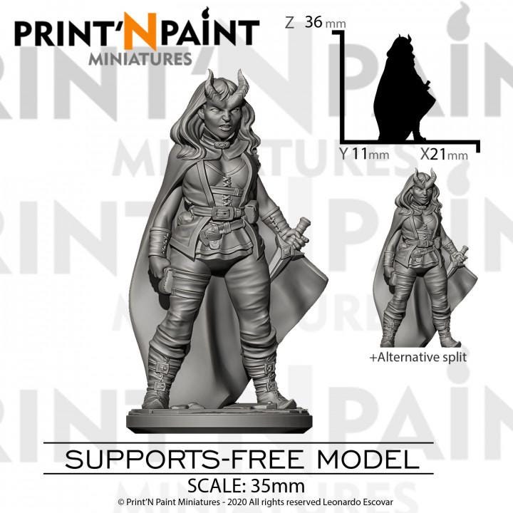 
Tiefling Rogue Miniature – Dungeons and Dragons Assassin Character for DnD 5e Stealth Missions, RPG Adventurers & Tabletop Battles –PnP
