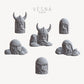 
6pc Face Shaped Rock Miniatures DnD Dungeons and Dragons TTRPG Miniatures 28mm/32mm Viking Dwarf Rock Faces DnD Scatter Terrain Village