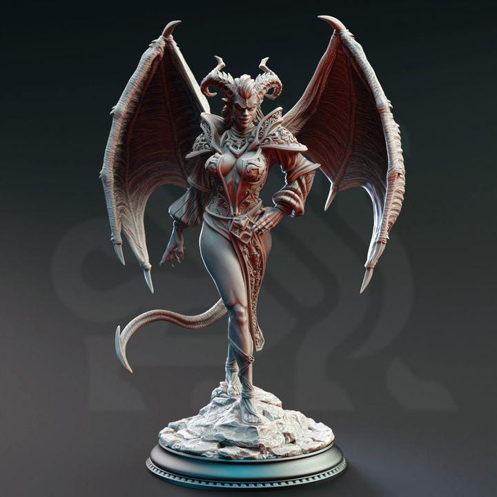 
Female Succubus Miniature Dungeons and Dragons Fantasy Monster Fiend Mini RPG Tabletop Miniature DnD Pathfinder 5e DnD Fortuna - DmS