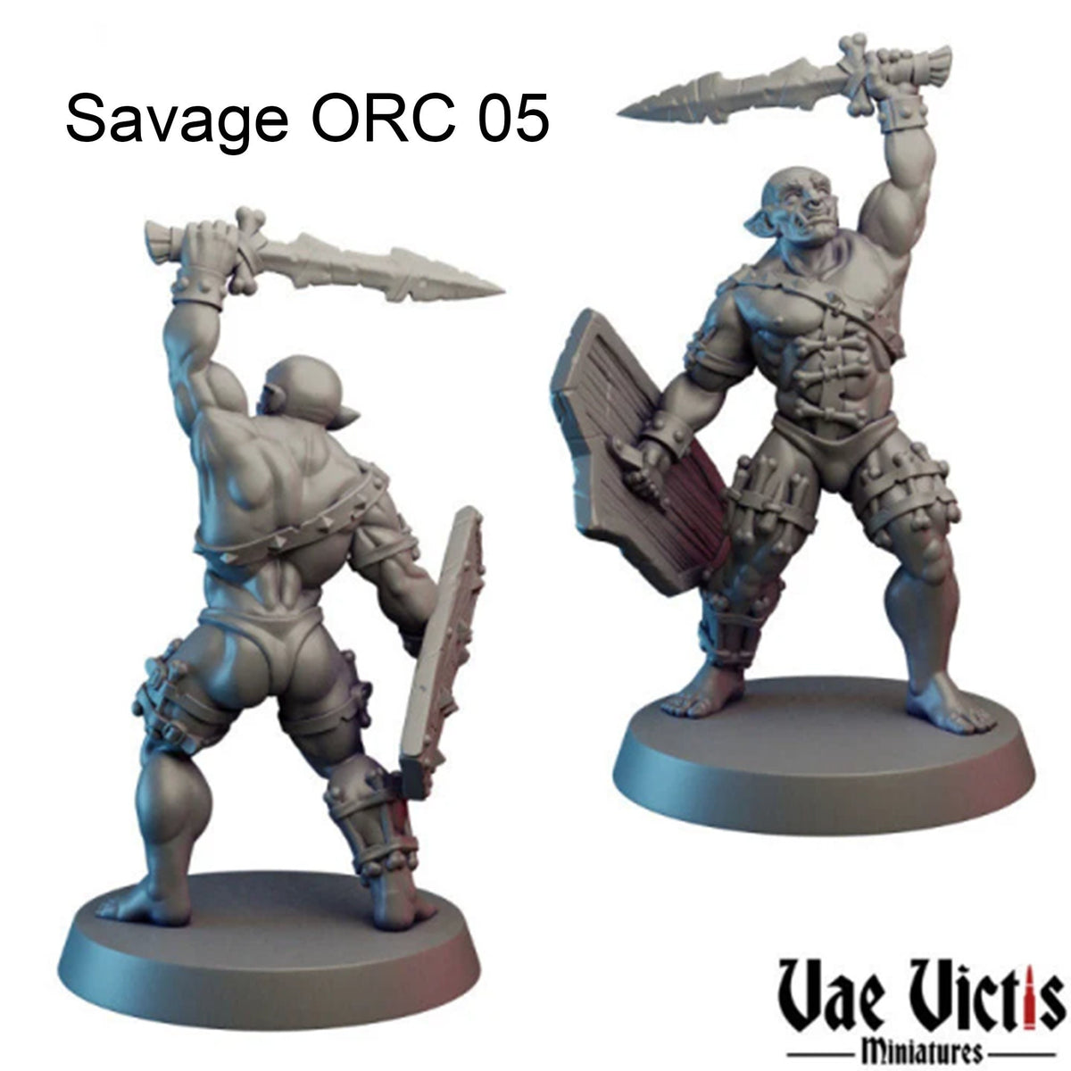 
6pc Savage Orcs DnD Dungeons and Dragons 28mm/32mm TTRPG Wargame Miniatures Fantasy Orc Champions