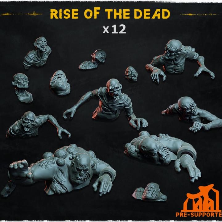 
12pc Rise of the Dead (Basing Bits 1.0) 28mm/32mm TTRPG Macabre Battlefield Basing Rising Undead Zombie Scenery Elements Apocolypse Scatter