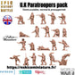 
21pc UK Paratroopers Pack WW2 – 15mm 20mm 28mm 32mm 1 35 Scale – British Airborne Infantry – Eskice Miniature