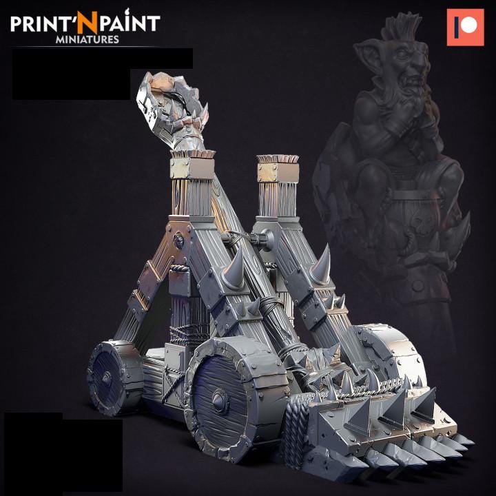 
Goblin Catapult Miniature – Dungeons and Dragons DnD 5e Pathfinder RPG Tabletop Fantasy Figure –PnP