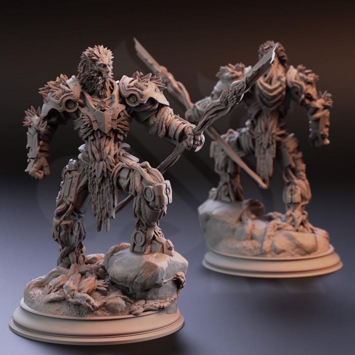 
Warforged Druid Dungeons and Dragons 28mm/32mm/38mm Mini RPG Tabletop Miniature DnD Painting Pathfinder 5e DnD Myrion Stoneheart - DmS