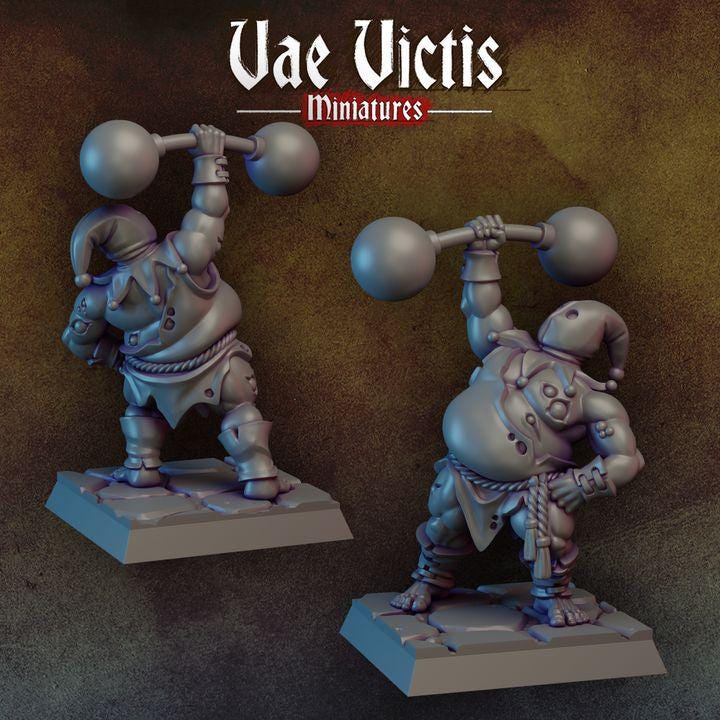 
Corrupted Circus Strongman Miniature DnD Dungeons and Dragons 28mm/32mm RPG Wargame NPC Circus Townsfolk Entertainer