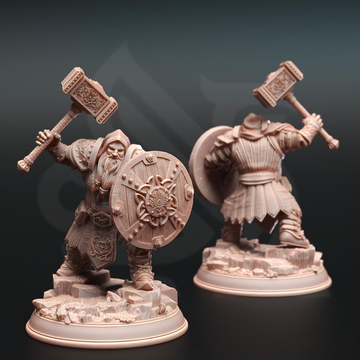 
Dwarven Life Cleric Tors of Delvdor Armed with A Hammer and Shield For DnD Dungeons, Dungeons and Dragons, TTRPG, Wargame Miniature - DmS