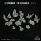 
15pc Rocks & Stones Basing Bits 28mm/32mm Fantasy TTRPG Basing Materials Naturalistic Geological Scatter Terrain Mountain Wargaming Scenery