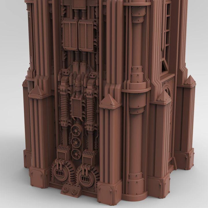 
Steelspire Tower of the Law | 3D Printed Sci Fi Terrain for Wargaming, Tabletop and Display, Tesseract Tomb