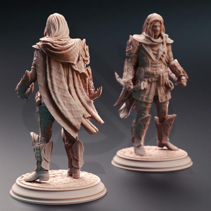 
Elf Rogue Thief Dungeons and Dragons 28mm/32mm/35mm Mini RPG Tabletop Miniature DnD Painting Pathfinder 5e DnD Sylvios the Slip - DmS