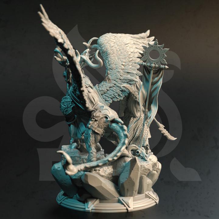 
Hippogriff Rider Miniature Set DnD Dungeons and Dragons TTRPG Wargame Figurine Tabletop RPG DnD Large Beast Creature Paladin Fighter 5e