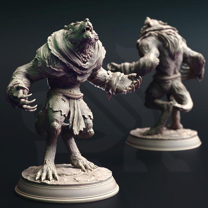 
3 Pc Werewolf Warriors DnD Dungeons and
