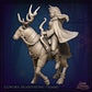 
Elindra Hearthsong Miniature for Dungeons and Dragons 28mm/32mm TTRPG Owl Female NPC and Christmas Deer Miniature Arctic Snow campaign - GG