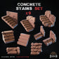 
9pc Concrete Stair Basing Bits 28mm/32mm Scale TTRPG Interior Basing Destroyed Concrete Staircase Miniatures Dystopian City Ruins SceneryZbW