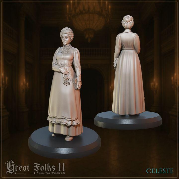 
3pc Masquerade Servants for Dungeons and Dragons 28mm/32mm Tavern TTRPG Minis Bartender Figurine Maid Miniatures Tavern Bar Staff - GG