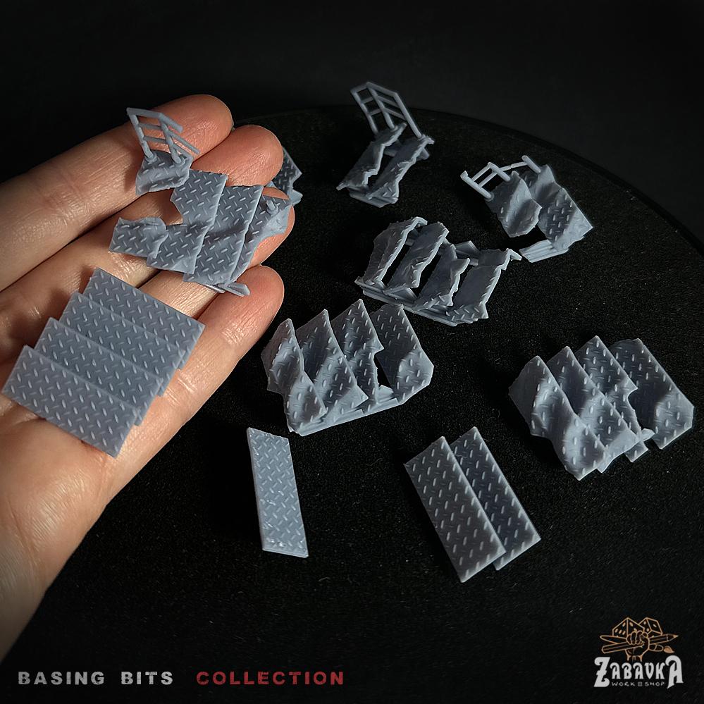 
25pc Metal Staircase - Basing Bits 28mm/32mm TTRPG Industrial Urban Warfare Basing Miniatures Destroyed City Street Ruins Scenery Elements