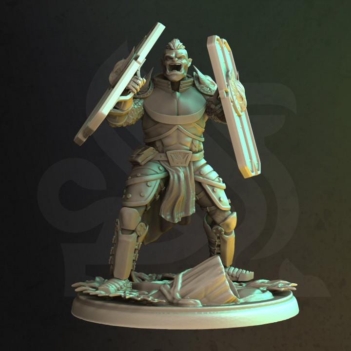 
10pc Knights of the Golden Griffins DnD Dungeons and Dragons 28mm/32mm TTRPG Wargame Miniature Pack DnD 5e Pathfinder Warrior and Knights
