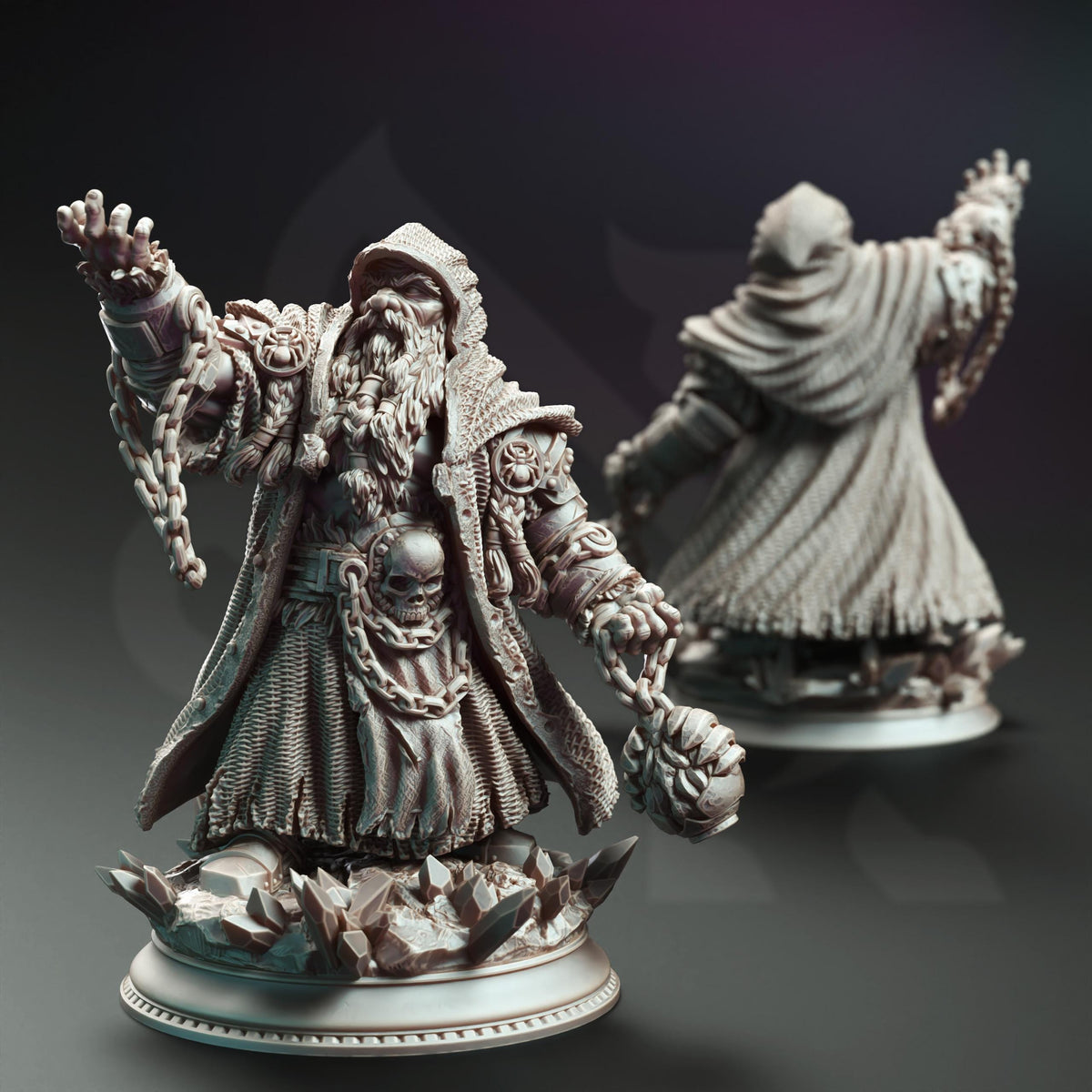 
A Powerful Dark Rune Dwarf Sorcerer for DnD Dungeons and Dragons 28mm/32/38mm