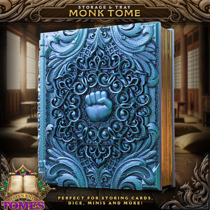 
Monk Tome Dice Vault – Slide-Out Tray for Dice, Cards, Minis – DnD Spellbook Prop – RPG Storage for Monks & Martial Artists, FatesEnd