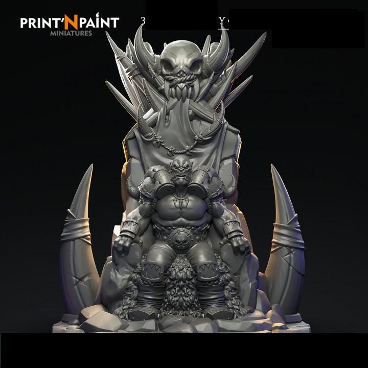 
Ghor The Conqueror Miniature – Dungeons and Dragons RPG Tabletop Fantasy Creature Figure for DnD 5e Encounters –PnP